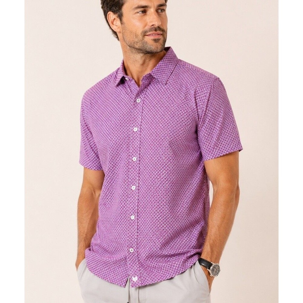 Butter Cloth Plaid Short Sleeve Button-Up Shirt Regular Fit Casual, Large EUC